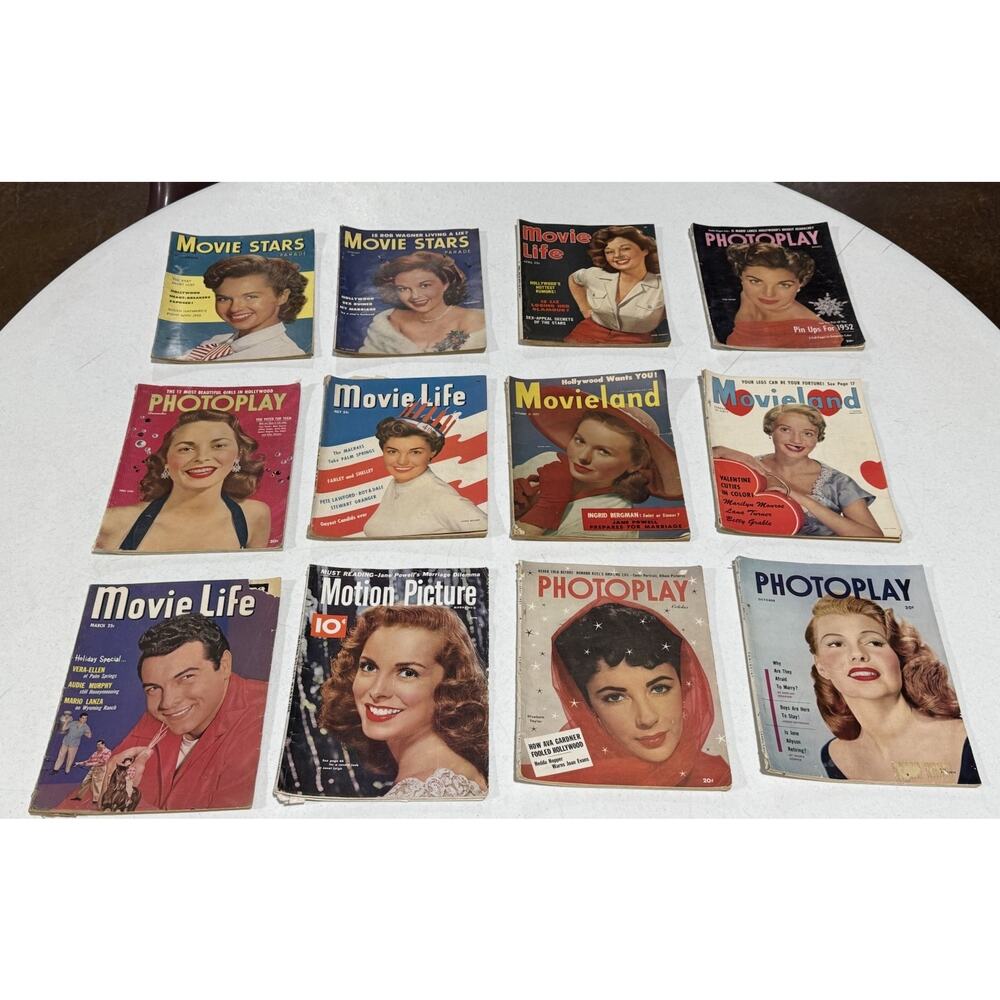 Vintage 1950s Movie Mag Lot Movieland Photoplay READ DESC Cut Pages
